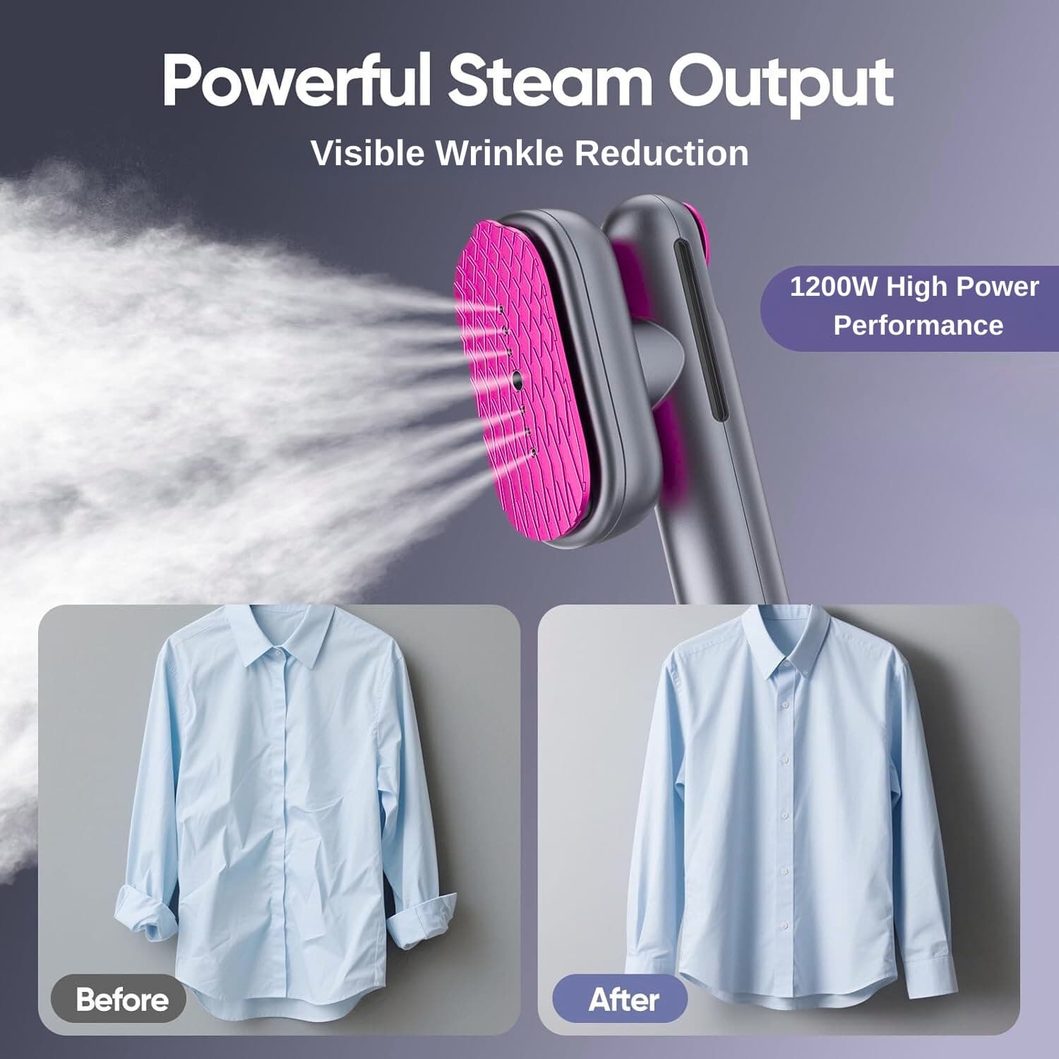 1200W garment steamer wrinkle reduction